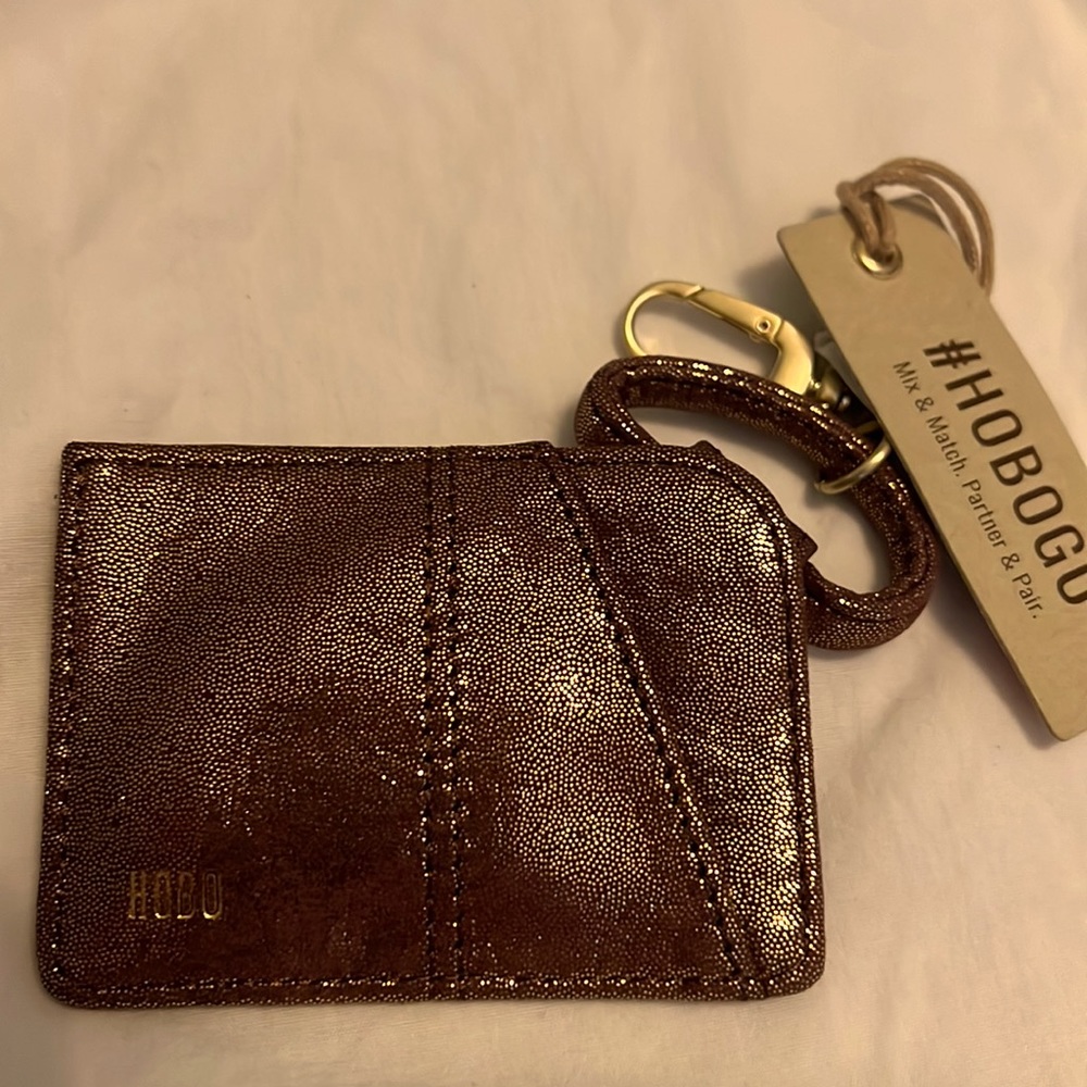 HOBO NWT SABLE CHARM SUGAR PLUM CARD HOLDER KEYRING GORGEOUS NEW COLOR….